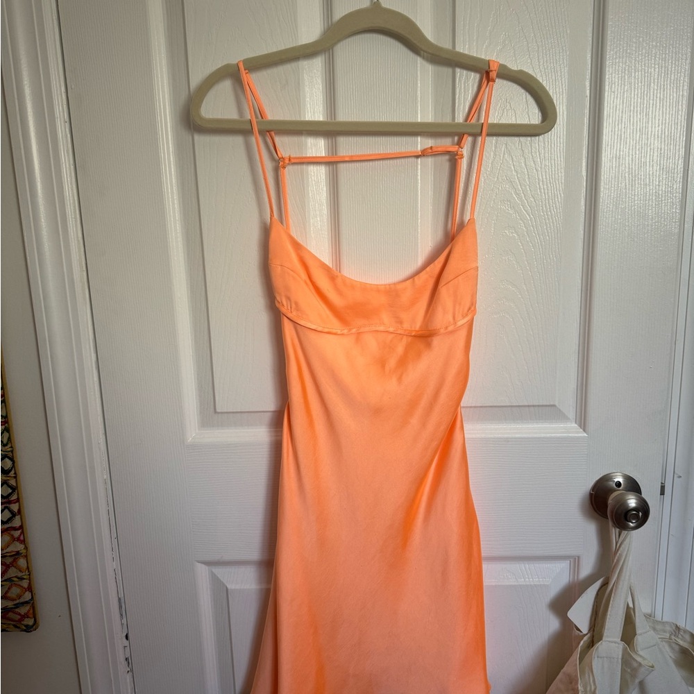 Zara Strapless Neon Orange Dress